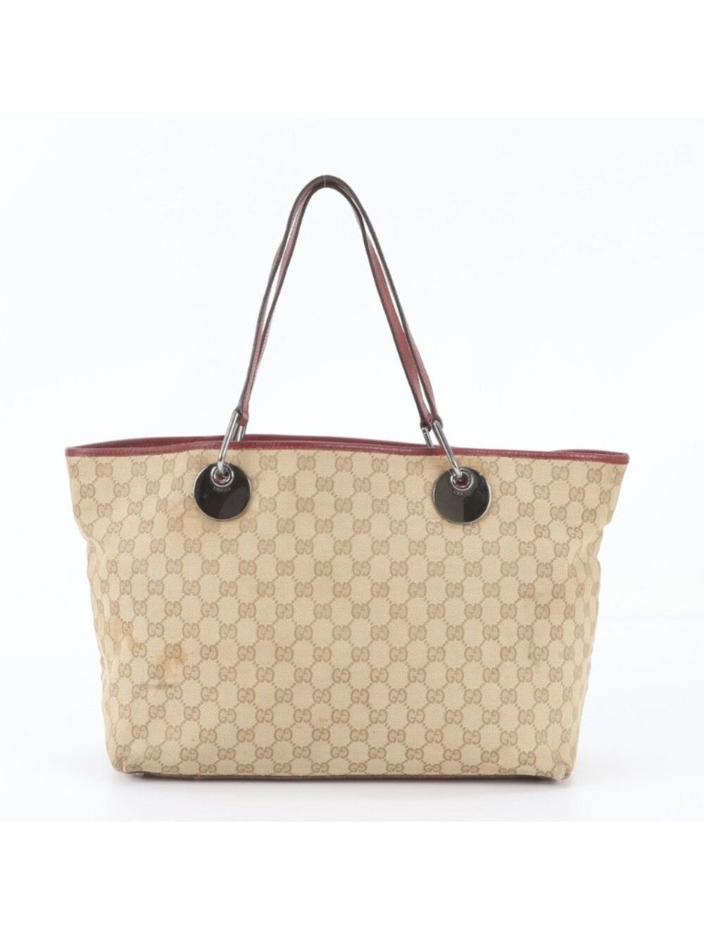 Gucci GG Canvas Eclipse Leather Tote Bag Shoulder
